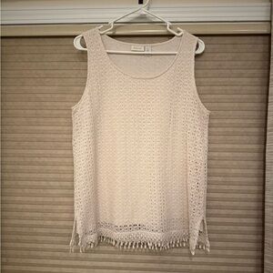 Chico's Off White Crochet Tank Top with liner